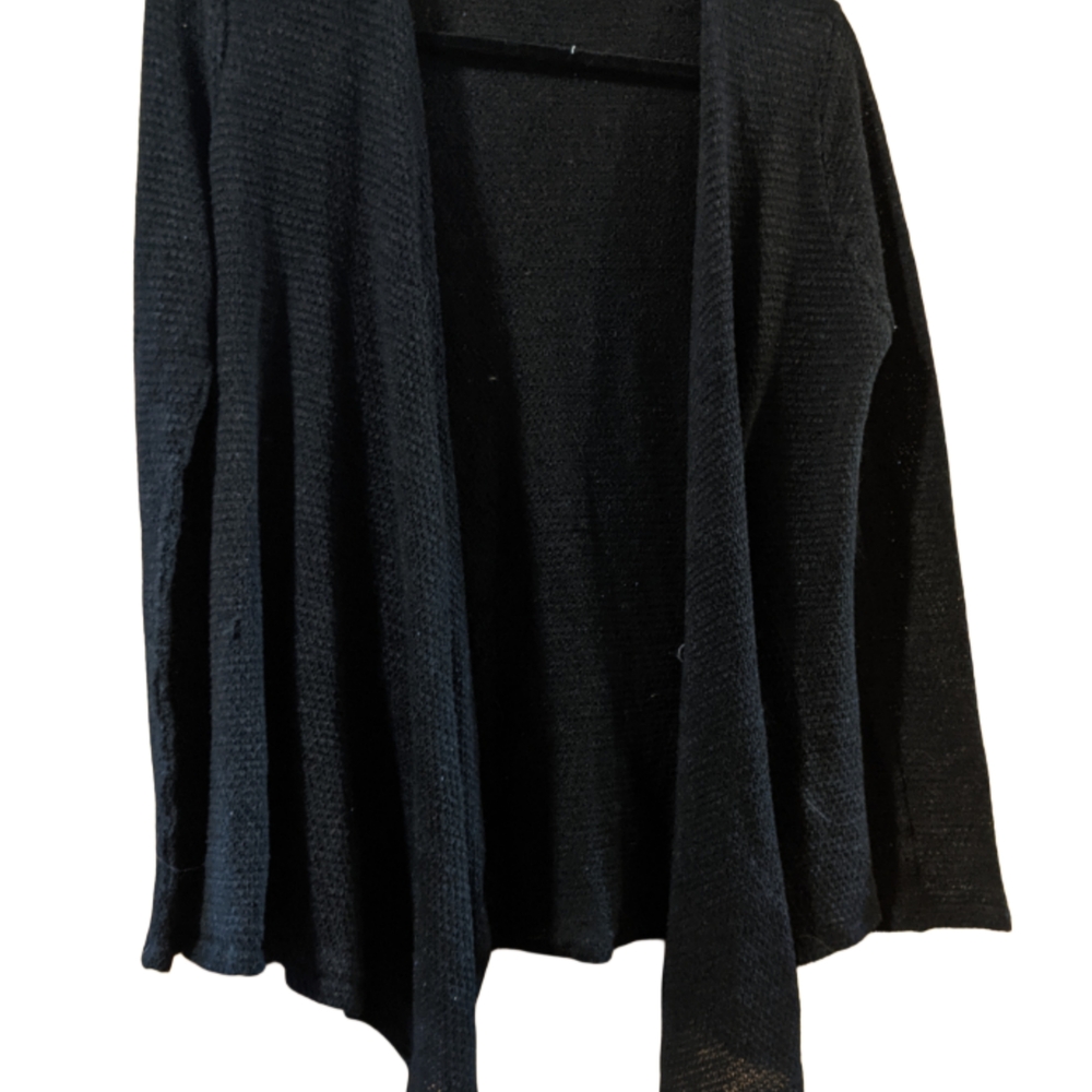 Women's Black Open-Front Sweater